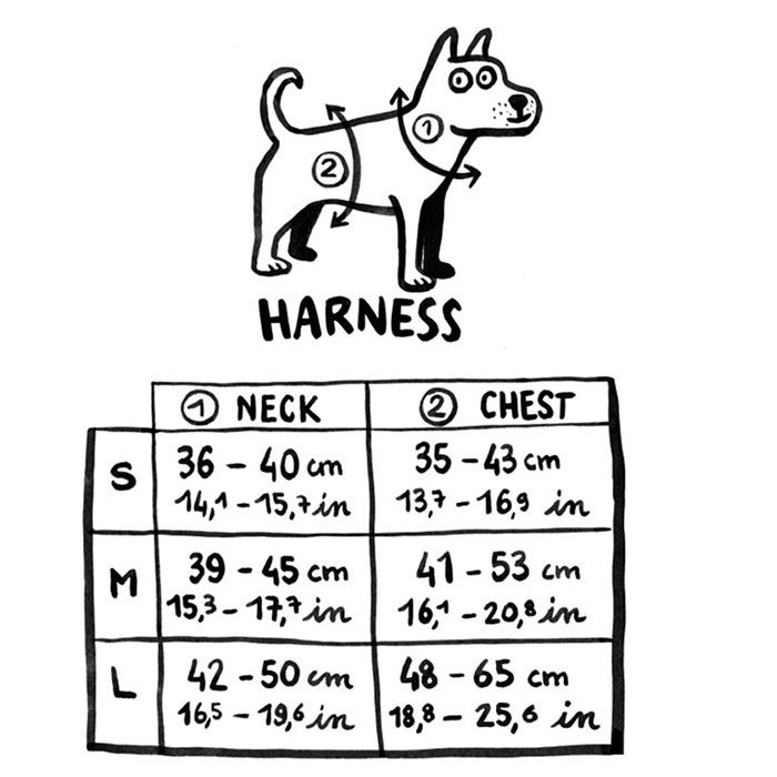 Dog Harness Size Chart - The French Shoppe