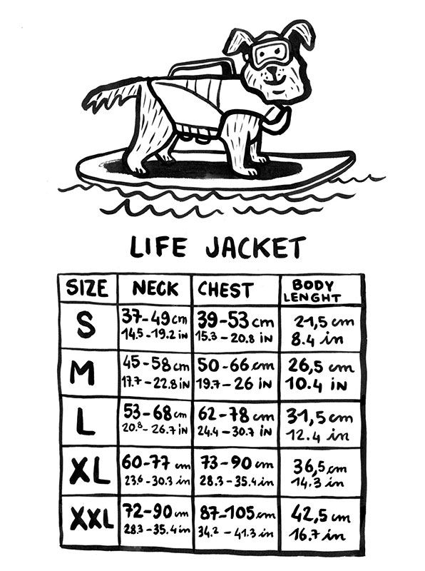 Dog Life Jacket Size Chart